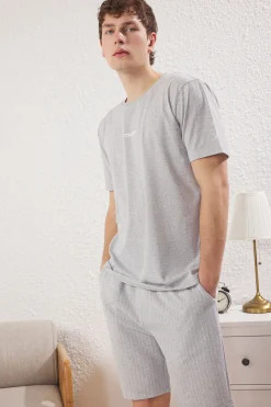 Trendyol Conjunto de pijama corto rayas^Hombre Total Look|Pijamas