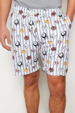 Trendyol Conjunto de pijama corto rayas y animales^Hombre Pijamas