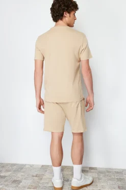 Trendyol Conjunto de pijama corto liso^Hombre Pijamas