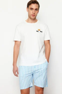 Trendyol Conjunto de pijama corto rayas^Hombre Pijamas