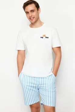 Trendyol Conjunto de pijama corto rayas^Hombre Pijamas