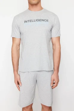 Trendyol Conjunto de pijama corto liso^Hombre Total Look|Pijamas