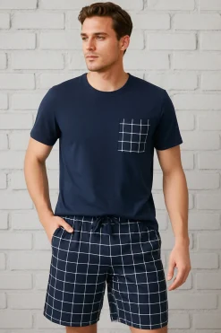 Trendyol Conjunto de pijama corto cuadros^Hombre Total Look|Pijamas