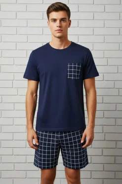 Trendyol Conjunto de pijama corto cuadros^Hombre Total Look|Pijamas