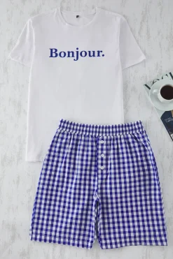 Trendyol Conjunto de pijama corto cuadros^Hombre Pijamas