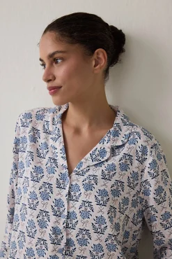 Penti Conjunto de pijama de manga larga con estampado de flores es^Mujer Pijamas