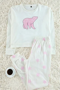Trendyol Conjunto de pijama estrellas blanco y^Mujer Pijamas