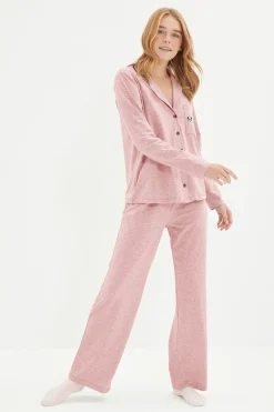 Trendyol Conjunto pijama camisero bolsillo animales^Mujer Pijamas