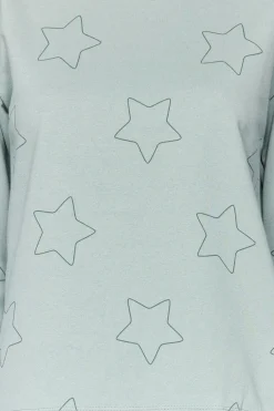 Trendyol Conjunto pijama con estrellas menta100% algod&oacute;n^Mujer Pijamas