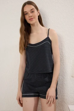 Trendyol Conjunto pijama corto tirantes rayas^Mujer Pijamas