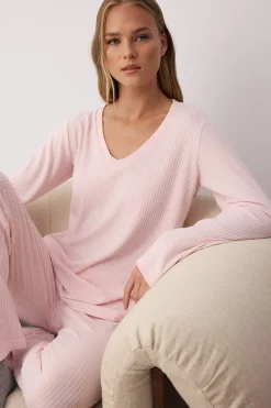 Trendyol Conjunto pijama invierno canal&eacute;^Mujer Pijamas
