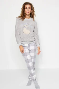 Trendyol Conjunto pijama polar cuadros^Mujer Pijamas