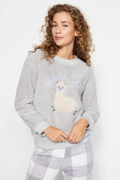 Trendyol Conjunto pijama polar cuadros^Mujer Pijamas