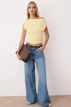 Trendyol Crop top manga corta^Mujer Camisetas