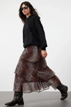 Trendyol Falda con estampado de leopardo^Mujer Faldas