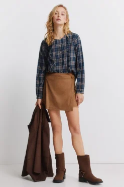 Springfield Falda corta antelina^Mujer Faldas