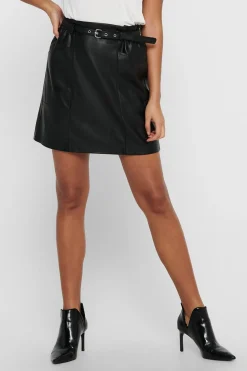 Only Falda corta de polipiel^Mujer Faldas