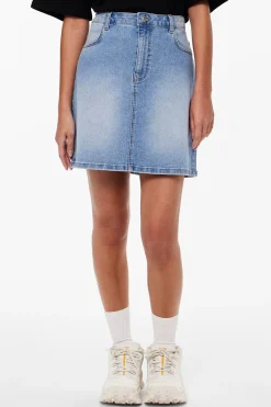 Pieces Falda corta denim^Mujer Faldas