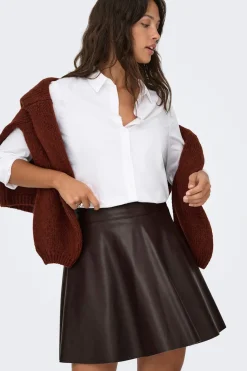 Only Falda corta piel vegana^Mujer Faldas