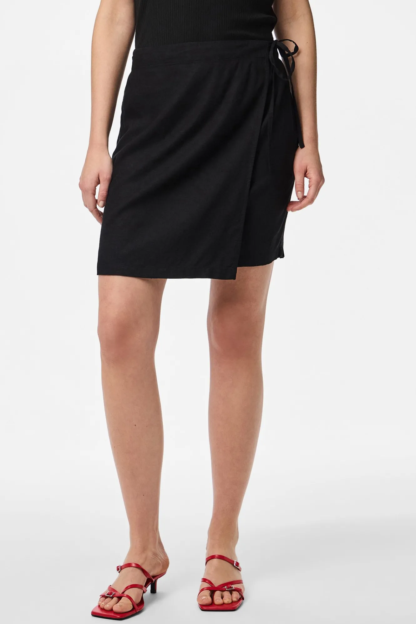 Pieces Falda corta tipo pareo^Mujer Lino|Faldas