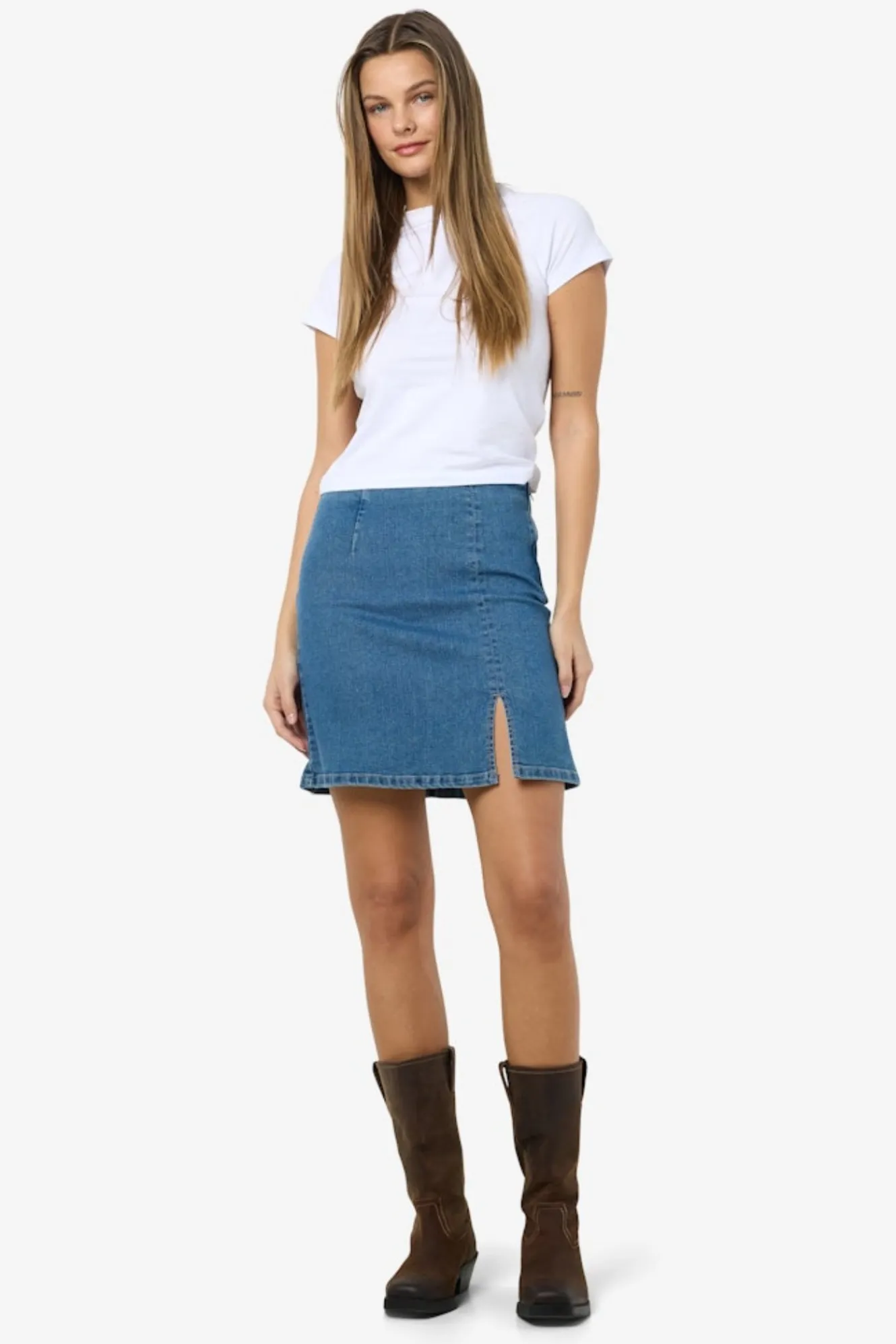 Noisy May Falda corta vaquera con abertura lateral^Mujer Faldas
