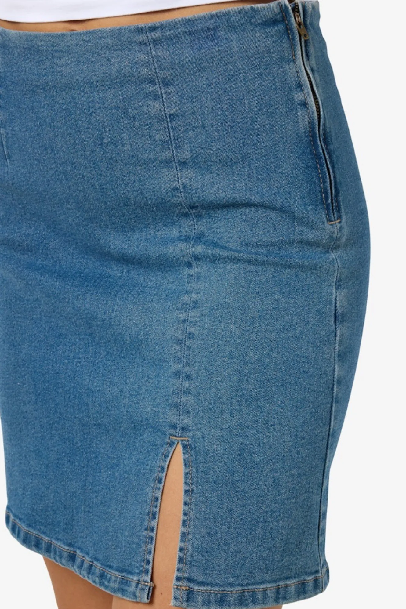 Noisy May Falda corta vaquera con abertura lateral^Mujer Faldas