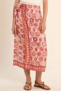 Molly Bracken Falda larga con estampado y lazada^Mujer Faldas