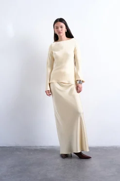 Topshop Falda larga satinada.^Mujer Faldas|Total Look