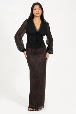 Brave Soul Falda maxi con malla^Mujer Faldas