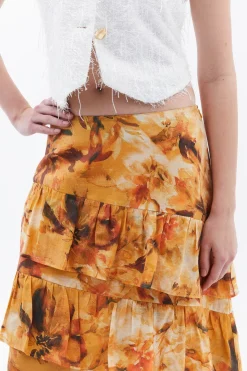 Oxxo Falda midi^Mujer Lino|Faldas