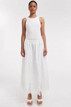 Topshop Falda midi bordado inglés^Mujer Faldas