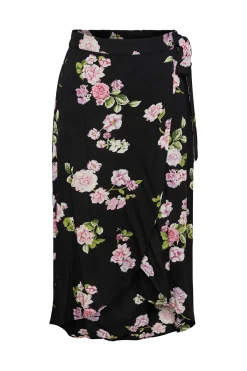 Pieces Falda midi cruzada con lazada^Mujer Faldas