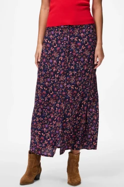 Pieces Falda midi de flores^Mujer Faldas