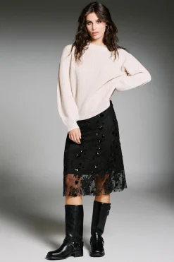 Only Falda midi de lentejuelas^Mujer Faldas