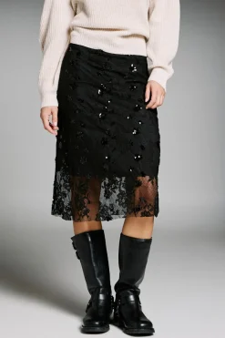 Only Falda midi de lentejuelas^Mujer Faldas