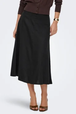 Only Falda midi de lino^Mujer Lino|Faldas