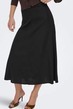 Only Falda midi de lino^Mujer Lino|Faldas