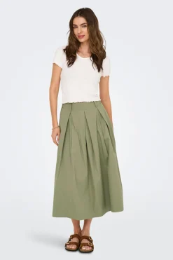 Only Falda midi de tablas^Mujer Faldas