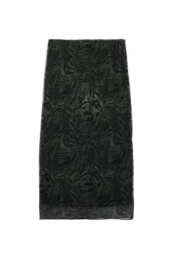 Koton Falda midi de tul con estampado animal y forro, cintura est&aacute;ndar^Mujer Faldas