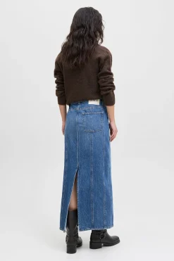 Jack & Jones Falda midi denim recortes^Mujer Faldas