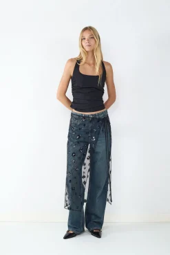 Balmohk Falda midi transparente lentejuelas^Mujer Faldas