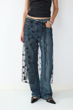 Balmohk Falda midi transparente lentejuelas^Mujer Faldas