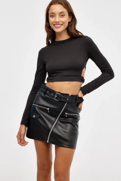 Inside Falda Mini Efecto Piel Con^Mujer Faldas