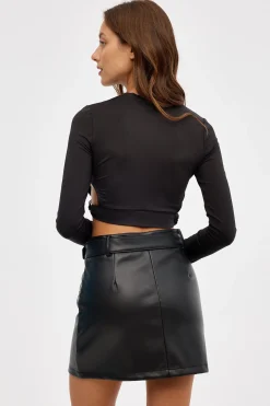 Inside Falda Mini Efecto Piel Con^Mujer Faldas