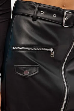 Inside Falda Mini Efecto Piel Con^Mujer Faldas