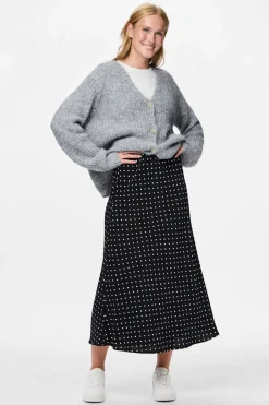 Pieces Falda tobillera lunares sat&eacute;n^Mujer Faldas