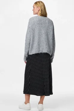 Pieces Falda tobillera lunares sat&eacute;n^Mujer Faldas