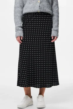 Pieces Falda tobillera lunares sat&eacute;n^Mujer Faldas