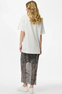 Pieces Falda transparente animal print con forro^Mujer Faldas