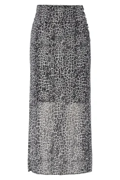 Pieces Falda transparente animal print con forro^Mujer Faldas